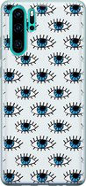 Huawei P30 Pro hoesje - Ogen print - Soft Case Telefoonhoesje - Print / Illustratie - Blauw