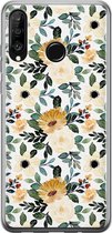 Huawei P30 Lite hoesje - Lovely flowers - Soft Case Telefoonhoesje - Bloemen - Geel