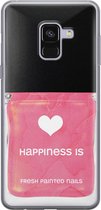 Samsung Galaxy A8 2018 hoesje siliconen - Nagellak - Soft Case Telefoonhoesje - Print / Illustratie - Roze