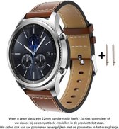 Bruin kunstlederen bandje voor Samsung, LG, Seiko, Asus, Pebble, Huawei, Cookoo, Vostok en Vector - magneetsluiting – Brown eco-leather smartwatch strap - Gear S3 - Zenwatch - Kuns
