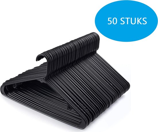 Facile® - Kledinghangers - Plastic - Zwart - 50 stuks | bol.com