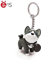 Sleutelhanger – keychain - Sleutels - Husky - Hond - Zwart