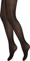 Panty - Gestreept motief - Zwart - Maat L (42-44)
