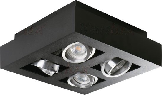 Publiciteit Stap bladeren Kanlux S.A. - LED GU10 plafondspot armatuur zwart - Viervoudig voor 4 LED  GU10 spots | bol.com