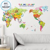 Muursticker Kinderkamer | Wanddecoratie babykamer | Decoratie Jongens & Meisjes | Wereldkaart Wanddecoratie | 3D Stickers | Wereldreis Voor Kinderen