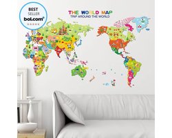 Muursticker Kinderkamer | Wanddecoratie babykamer | Decoratie Jongens & Meisjes | Wereldkaart Wanddecoratie | 3D Stickers | Wereldreis Voor Kinderen