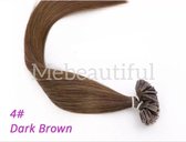 Wax bonding hair extensions 50stuks 40cm #4 dark brown keratine bondings