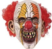 Griezelmasker Latex Creepy Clown met rood haar