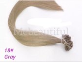 Wax bonding hair extensions 50stuks 55cm #18 grey  keratine bondings