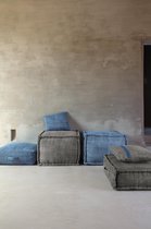 LIGNE PURE Mellow – poef – zitkussen – katoen – eco – handmade - modern – boho - Blauw - 60x60