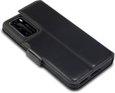 Huawei P40 hoesje - MobyDefend slim-fit echt leren bookcase - Zwart - GSM Hoesje - Telefoonhoesje Geschikt Voor: Huawei P40