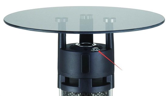 Quality Heating – QH1695G - Heater – Terrasverwarmer staand– Terrasverwarming elektrisch - Hoog model - Glazen infrarood terrasheater - Tafel - 50 cm - 1600Watt