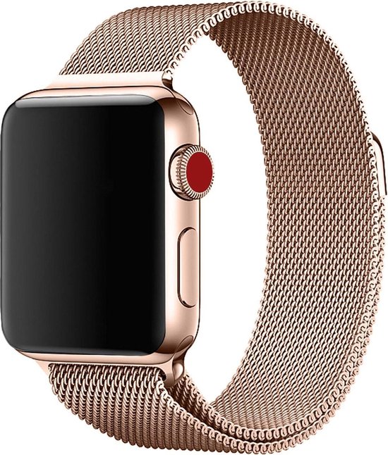 Shop4 - Bandje voor Apple Watch SE 40mm - Metaal Rosé goud | bol.com