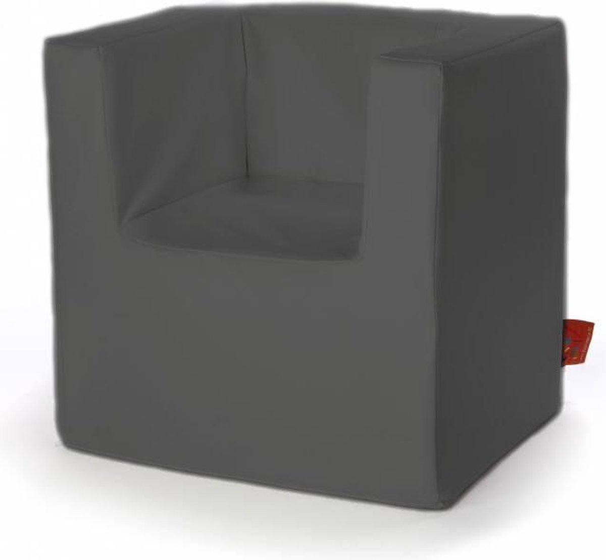 KidZ impulZ - Kleuterstoel - Kindersofa XL - Kinderzetel XL - Kinderfauteuil kunstleer - 4 tot 10 jaar - Antraciet kunstleer