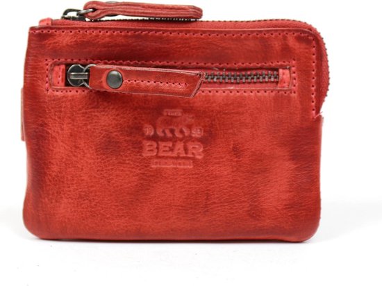 Bear Design Carrie Leren Sleuteletui / Ritsportemonnee - Rood | bol