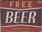 Magneet rood Free Beer Tomorrow - Bier mancave verjaardag cadeau vaderdag kerst sinterklaas