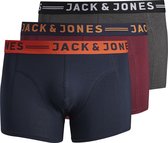 Jack & Jones heren boxershort 3-Pack - Burgundy - 6XL