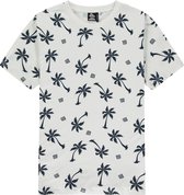 Kultivate T-shirt Ronde Hals Blue Palms Print Wit (2001020214 - 203)