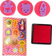 Sinterklaas - Sint - stempels met stickers - multicolor - 3 stuks