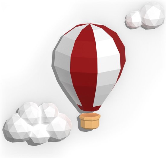 3D Papercraft-Kit Luchtballon - rood | doe het zelf pakket | bol.com