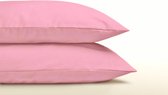 Set van 2 roze (zachtroze) kussenslopen (kussensloop) KATOEN voor hoofdkussen van 60 x 70 cm (op het bed, cadeau idee voor Kerstmis!)