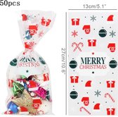 50 stuks uitdeelzakjes traktatie zakjes kerst - Merry Christmas 27x13 cm