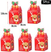 5 stuks Merry Christmas - Happy New Year cadeau doosjes - snoepdoosjes 18x8 cm