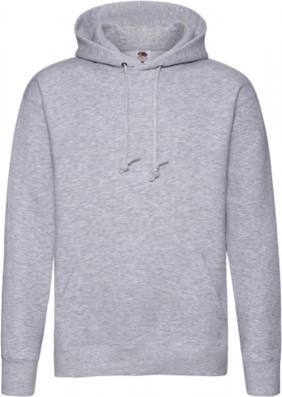 Premium Hooded Sweat - Heather Grey - XL - Fruit of the Loom