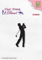 SIL069 Clear stamp Nellie Snellen - stempel golf spelen - Men things Golfer - golfspeler - golfen