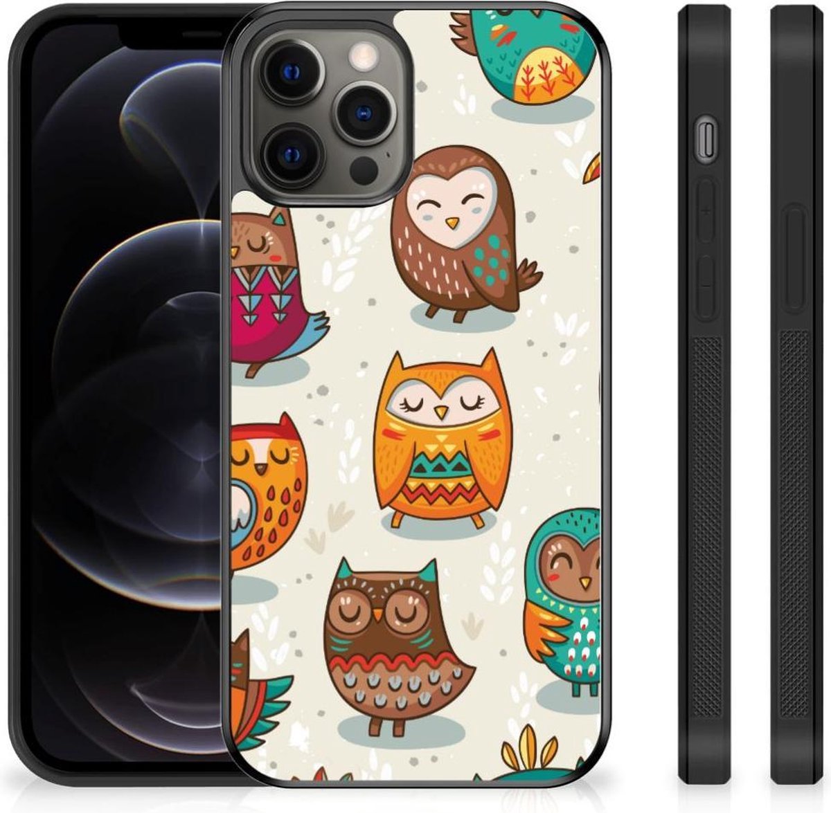 iPhone 12 Pro Max Back Cover Vrolijke Uilen