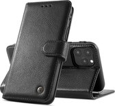 Bestcases Echt Lederen Wallet Case Telefoonhoesje iPhone 12 - 12 Pro - Zwart