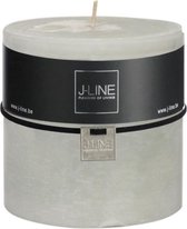 J-Line Cilinderkaars Stompkaars Poedergroen -80H Set van 6 Stuks