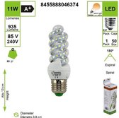 LED BULB lamp Mini Spiral E27 11 W 3000K  (Pack van 5)  [Energieklasse A+]