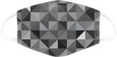 mondmasker grijs geometrie / Mondkapje  met print