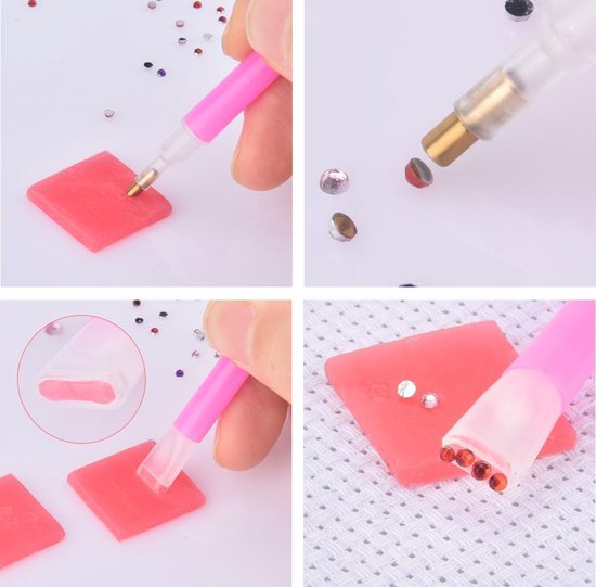 Diamond painting wax 2x2 CM set 15 stuks Pink wax voor