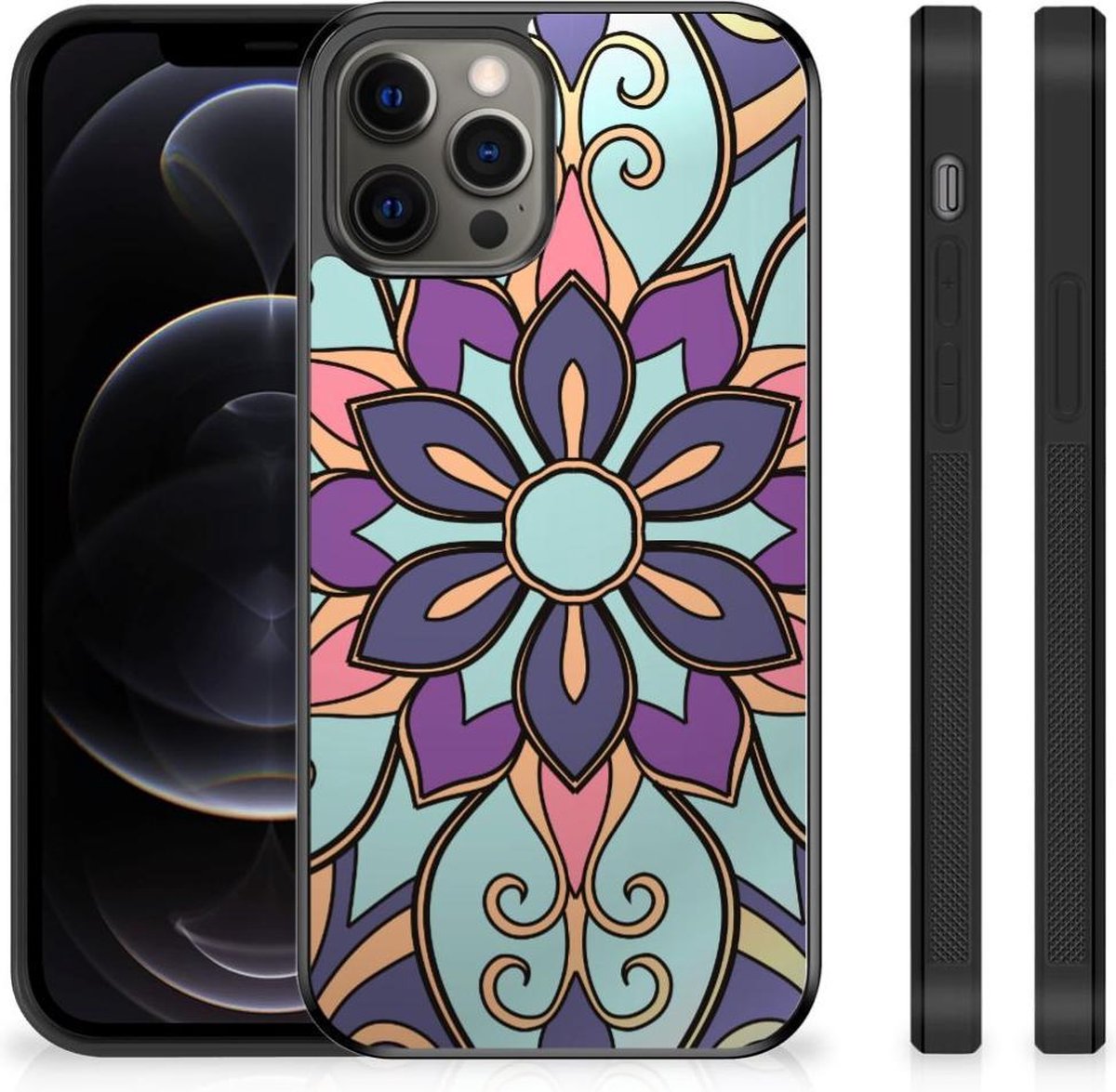 iPhone 12 Pro Max Skin Case Purple Flower