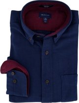 Gant overhemd donkerblauw herringbone Regular Fit