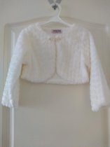 Meisjes bont jas bolero model siersluiting wit 98/104