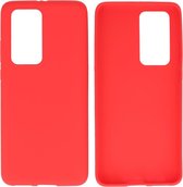 Bestcases Color Telefoonhoesje - Backcover Hoesje - Siliconen Case Back Cover voor Huawei P40 Pro - Rood