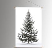 Kerstboom op doek - 60 x 90 cm - Kerstboom - textiel poster - decoratie - winter poster - kerst decoratie - nature's gift - kerstversiering
