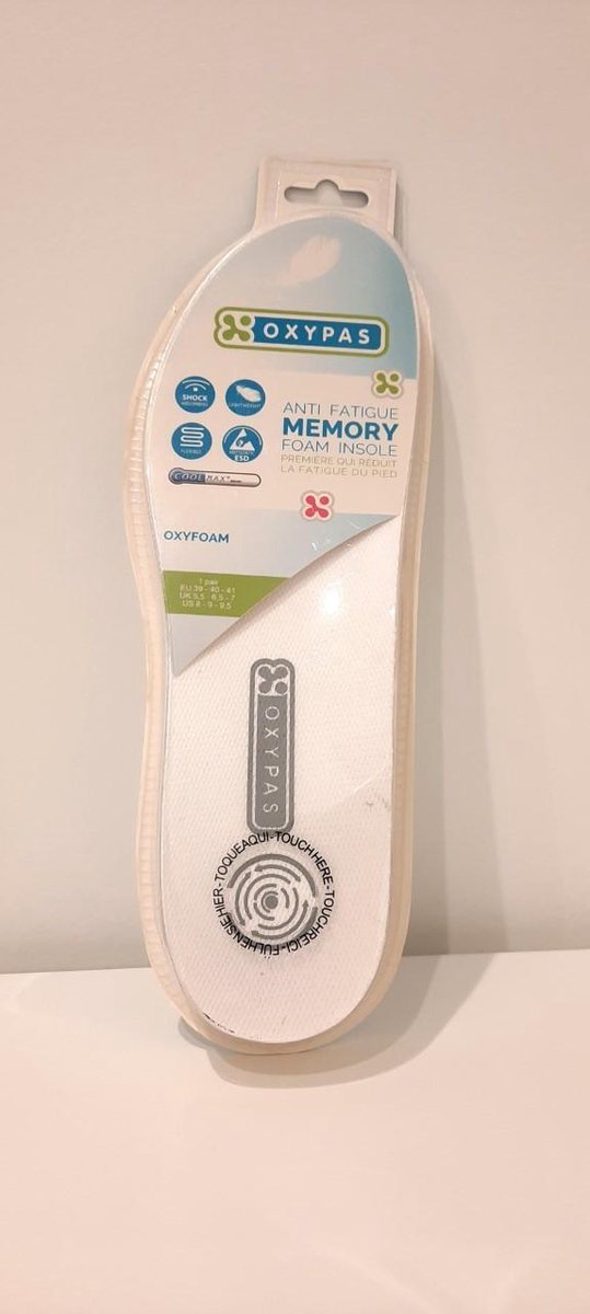 Oxypas Oxyfoam Inlegzool - Wit - 41