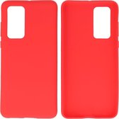 Bestcases Color Telefoonhoesje - Backcover Hoesje - Siliconen Case Back Cover voor Huawei P40 - Rood