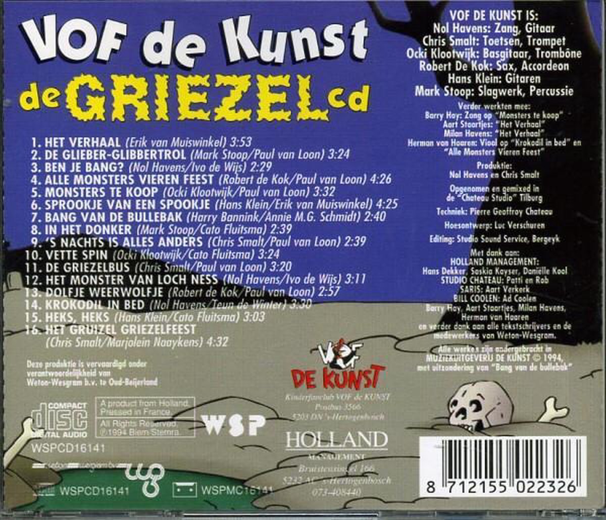 Vof de kunst De griezel cd, Vof de Kunst CD (album) Muziek bol