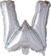 ballon letter W 32 inch 80 cm goud of zilver kleur