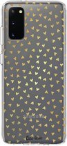 Casetastic Samsung Galaxy S20 4G/5G Hoesje - Softcover Hoesje met Design - Golden Hearts Transparant Print