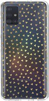 Casetastic Samsung Galaxy A51 (2020) Hoesje - Softcover Hoesje met Design - Golden Hearts Transparant Print