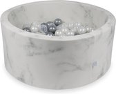 Ballenbad MARBLE 40x90 cm incl 300 ballen ballen: parel-zilver-transparant
