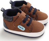 Bruine schoenen | gympen| baby jongens | antislip zachte zool | 0 tot 6 maanden | maat 18 | baby accessoires