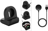 DrPhone DOCKX PRO - Samsung Galaxy Watch Active 2 40/44/41 Gear Watch 3 Dock  + Lader – Oplaad houder + Oplaadkabel - Zwart