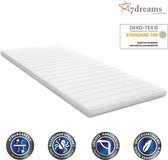 7dreams® topdekmatras met visco-elastische koudschuimvulling - 180 x 200 x 4,5 cm - matrashoes, matrasbeschermer orthopedisch met memory foam effect